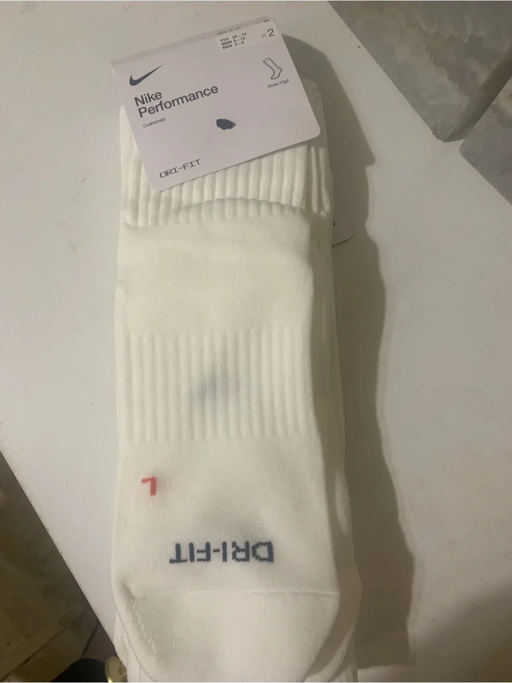 Nike White Dri-FIT Crew Athletic Socks - Men